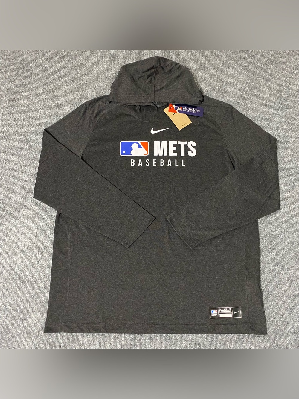Nike New York Mets Tri-Blend Mens XL Player Team Hooded Top NWT